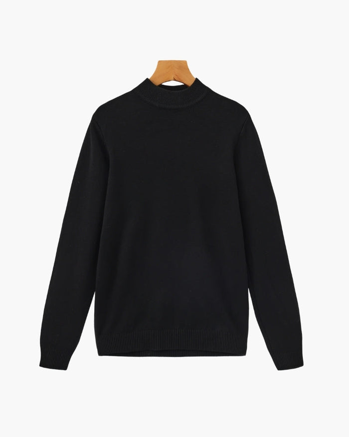 Essential Ribbed Mock Neck Jumper