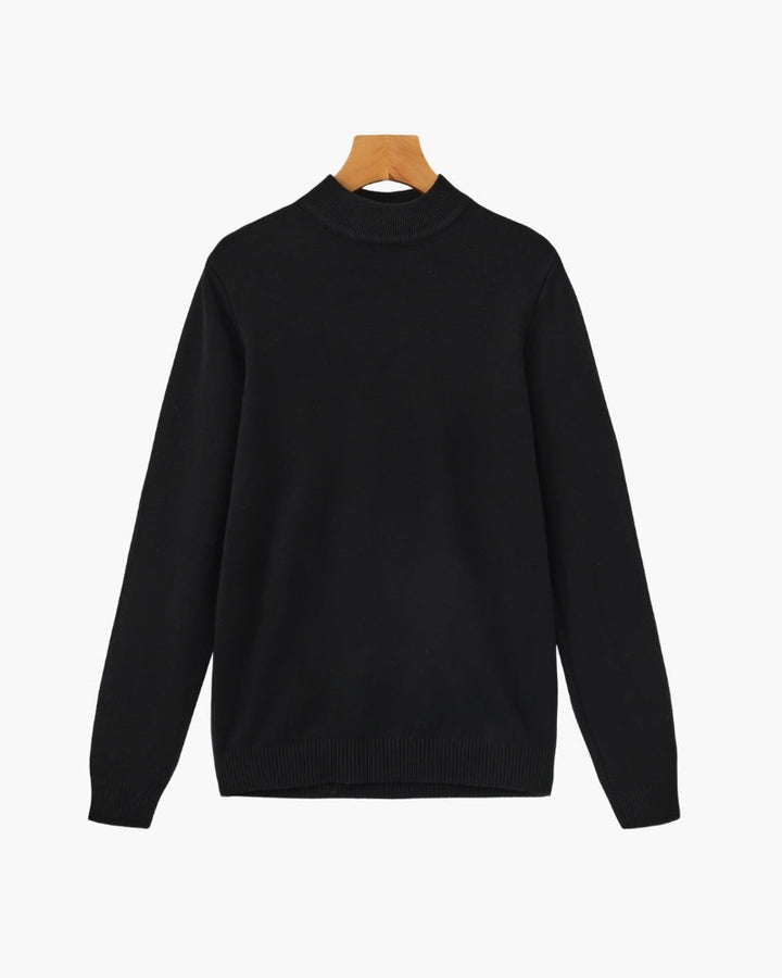 Essential Ribbed Mock Neck Jumper