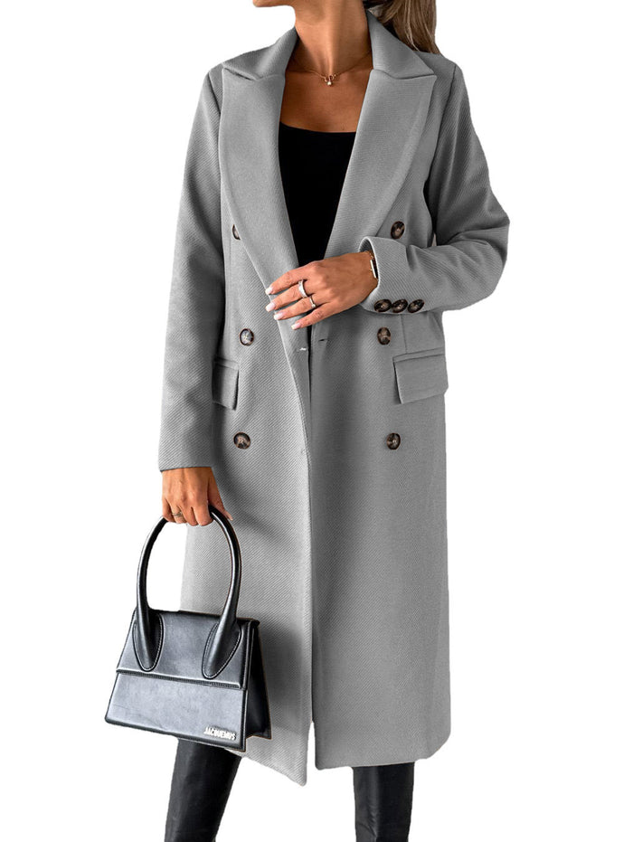 Lottie | Long double-breasted coat with notch lapel