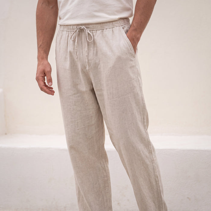 Men's Drawstring Trousers with Elasticated Waist