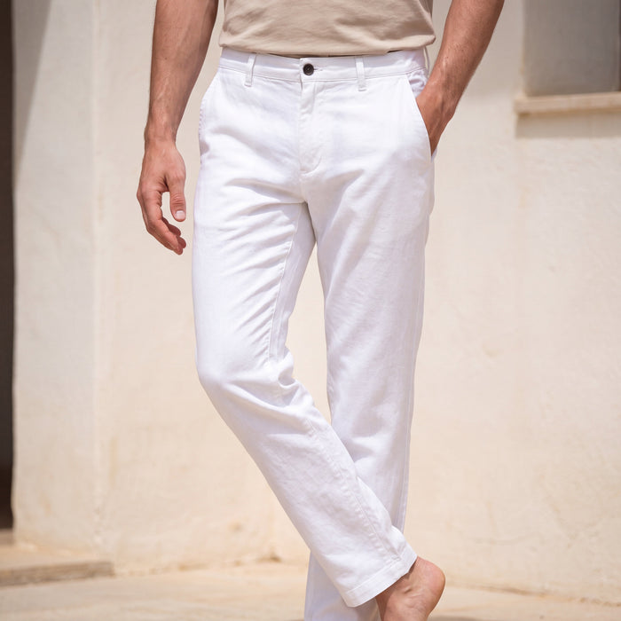 Men's Casual Straight Leg Trousers with Button Fly