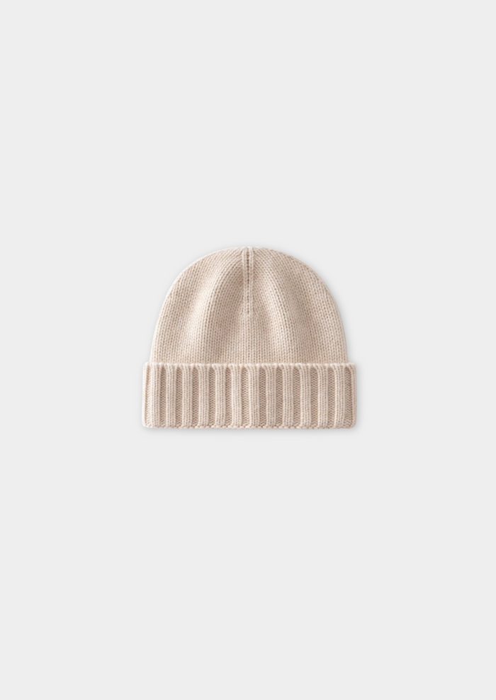 Ribbed Knit Beanie with Folded Cuff for Cold Weather