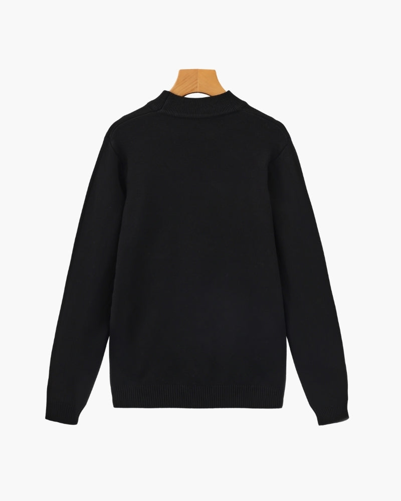 Essential Ribbed Mock Neck Jumper