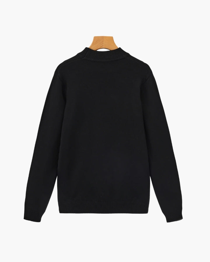 Essential Ribbed Mock Neck Jumper