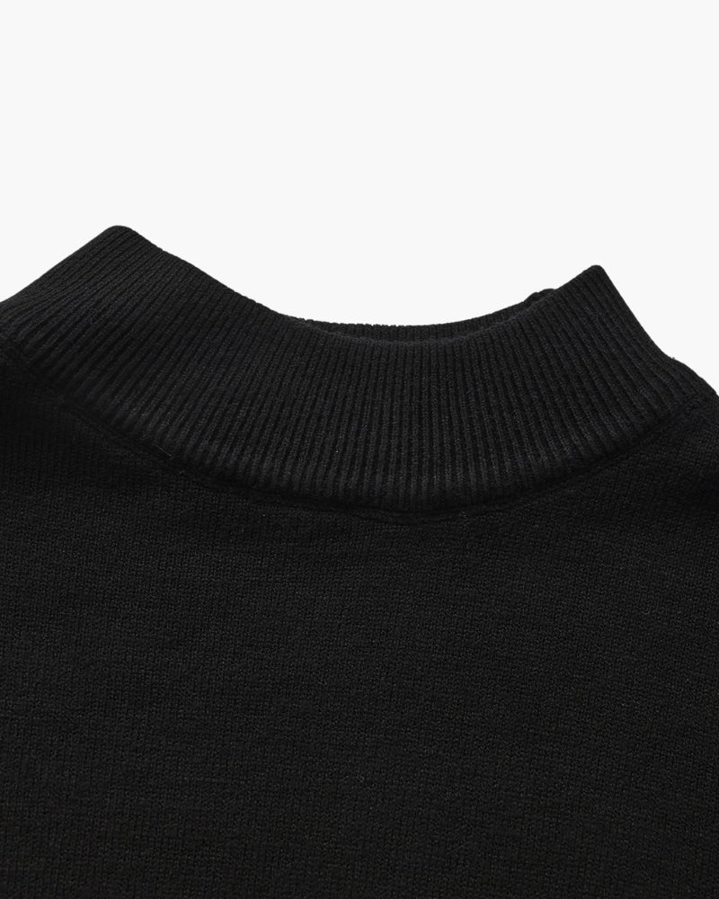 Essential Ribbed Mock Neck Jumper
