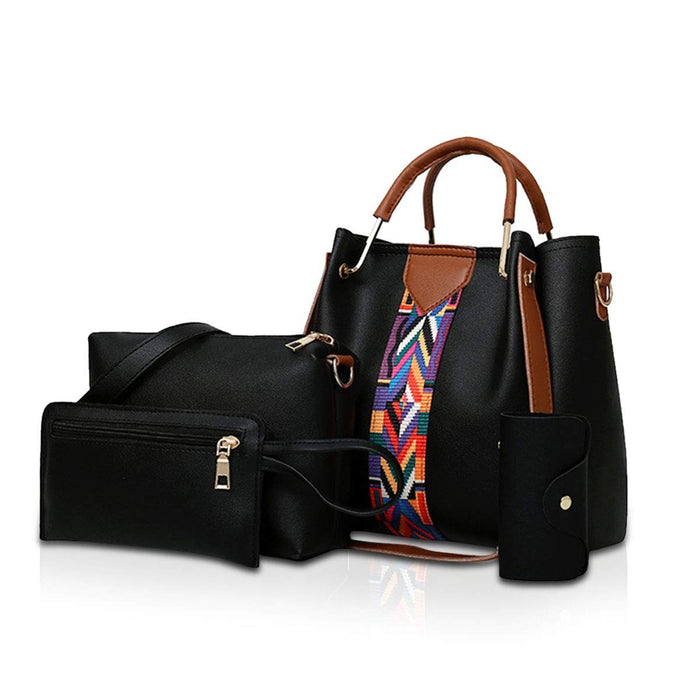 Lottie | Four-piece faux leather handbag set