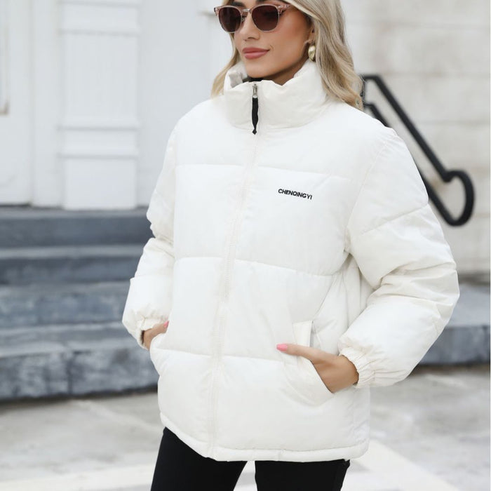 Phoebe | Women's padded puffer jacket with stand collar