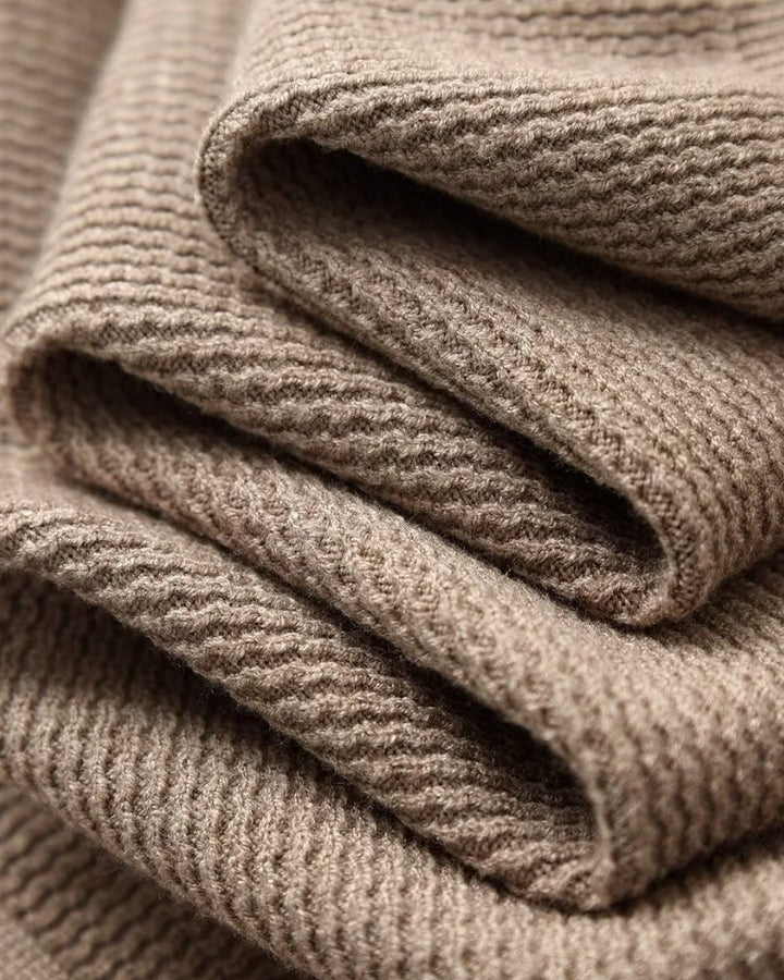 Textured Knit Polo Jumper