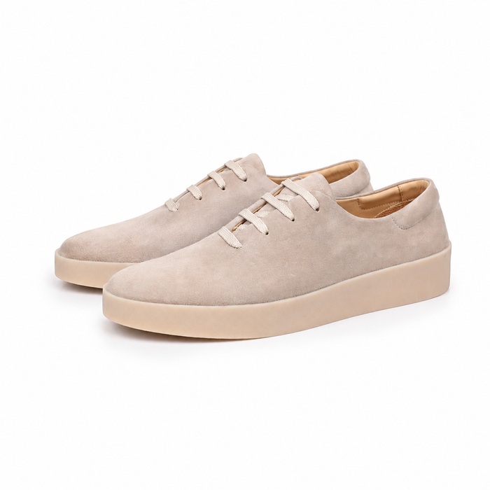 Minimal Lace-Up Sneakers with Platform Sole