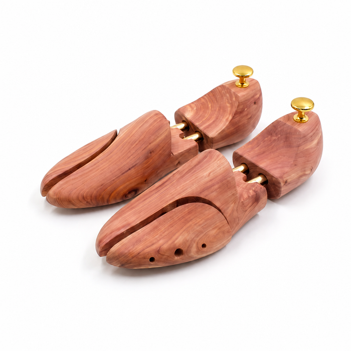 Cedar Wood Shoe Trees with Adjustable Width Brass Knobs
