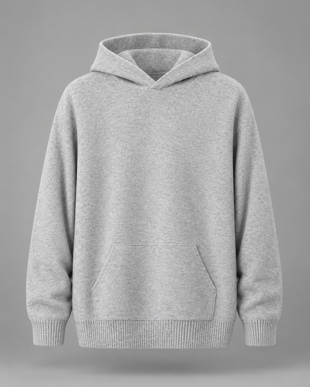 Hooded Jumper with Ribbed Cuffs and Kangaroo Pocket