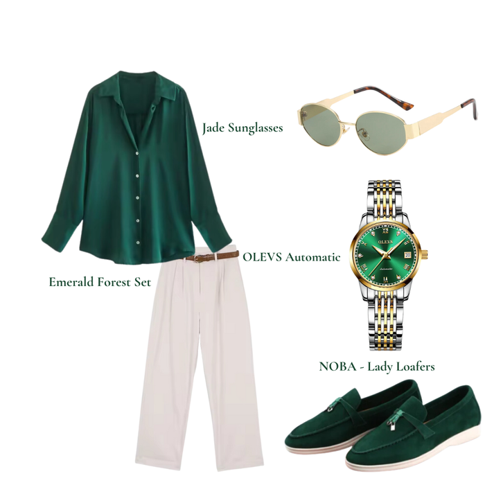 Women's Relaxed Fit Shirt and Trousers Set with Notch Collar