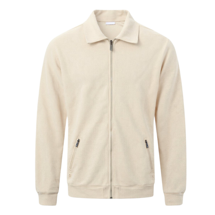 Men's Zip-Front Track Jacket with Polo Collar