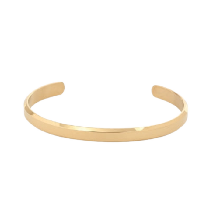 Men's Open Cuff Bracelet Polished Stainless Steel