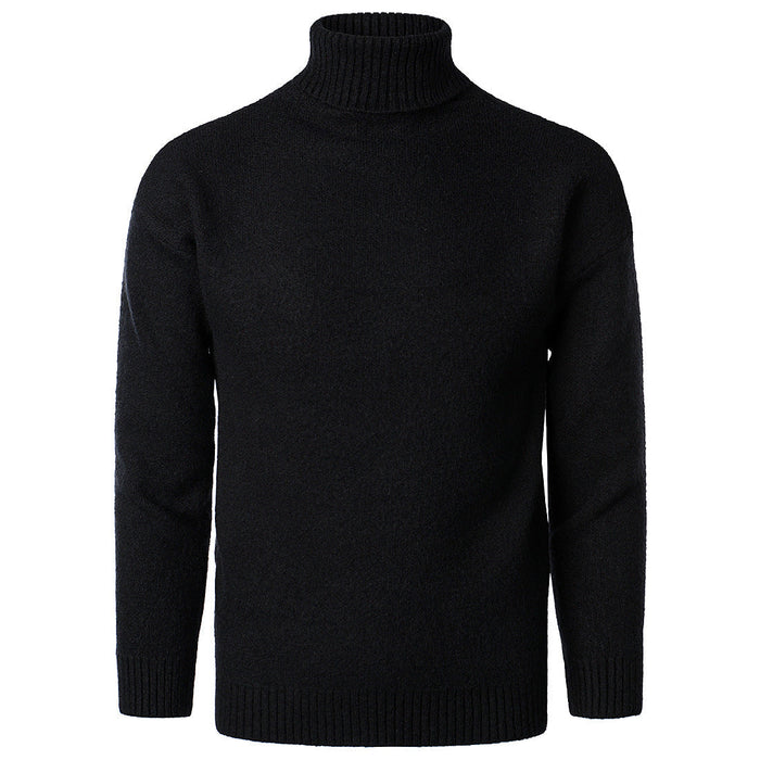 Men's Ribbed Turtleneck Jumper Long Sleeve Pullover