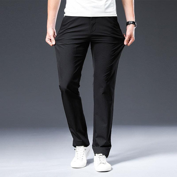 Men's Straight Fit Chino Trousers with Side Pockets